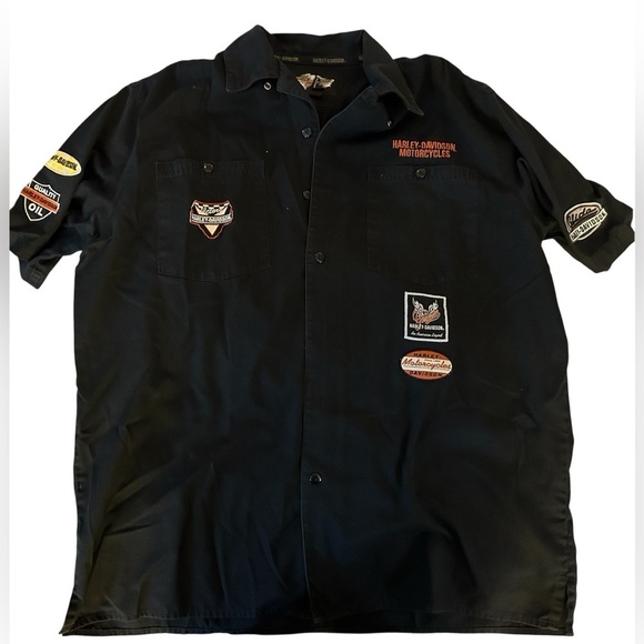 Harley-Davidson Black Casual Button Down Shirt - Picture 1 of 6